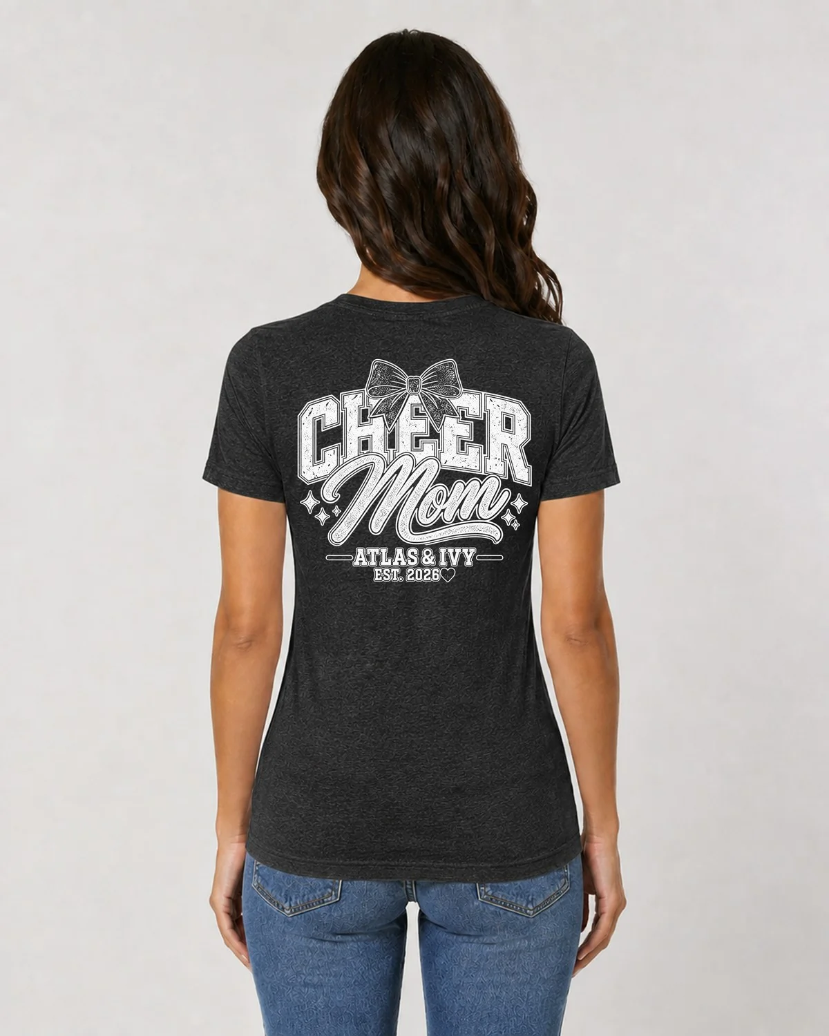 Bows Up — cheer mom shirt with bow by Atlas & Ivy