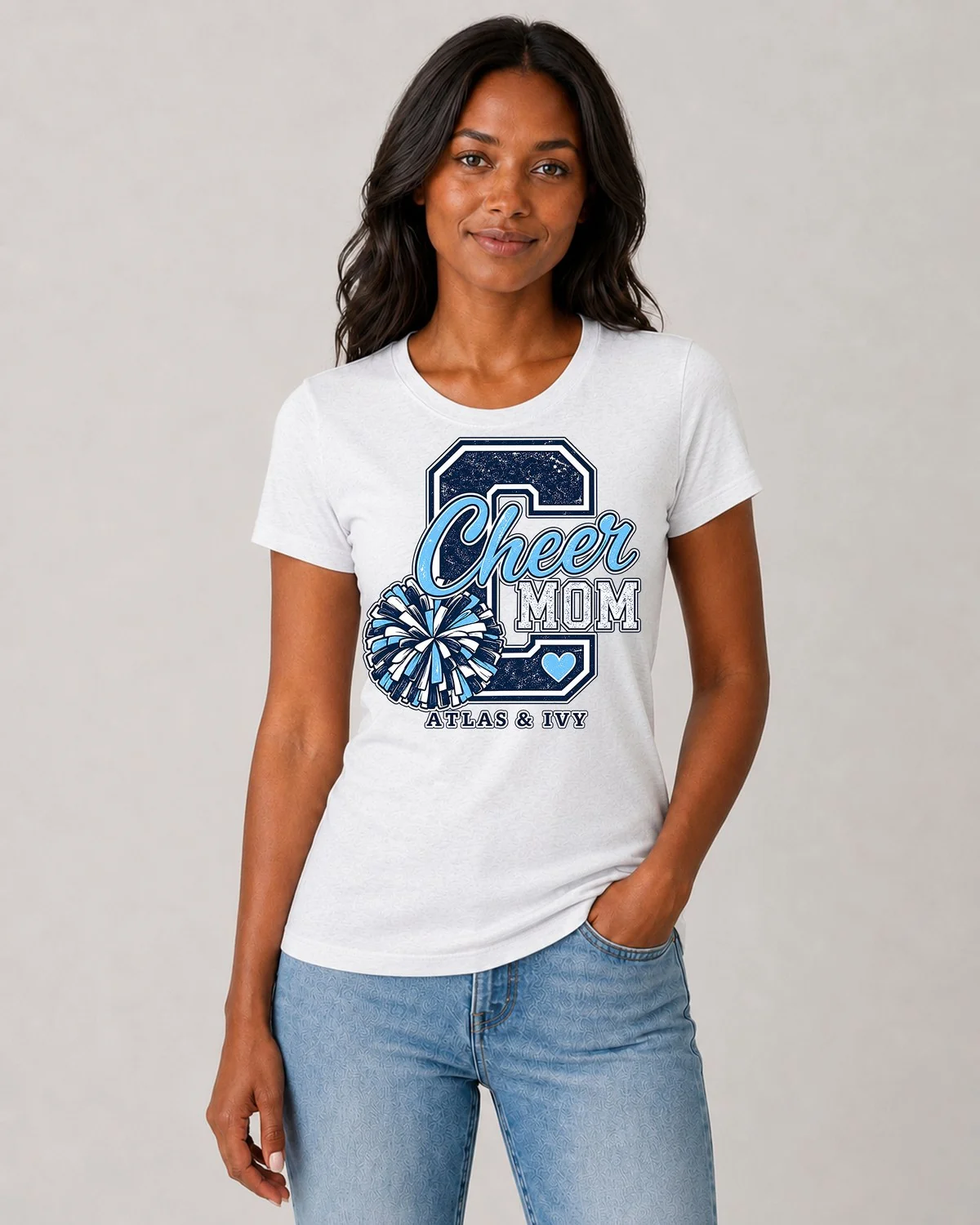 Pom & Circumstance — cheer mom shirt in team colors by Atlas & Ivy